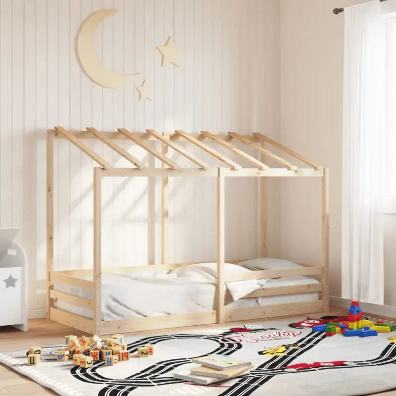 Kinderbed van massief grenenhout voor duurzaamheid en ruimtebesparing - Naturel / 75 x 190 cm - Bedden & bedframes