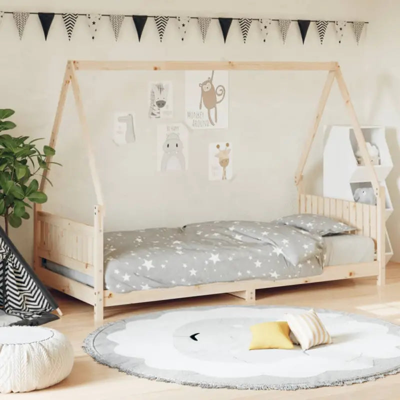 Kinderbed van massief grenenhout voor kleintjes - Naturel / 90 x 190 cm - Peuter- & kinderbedden