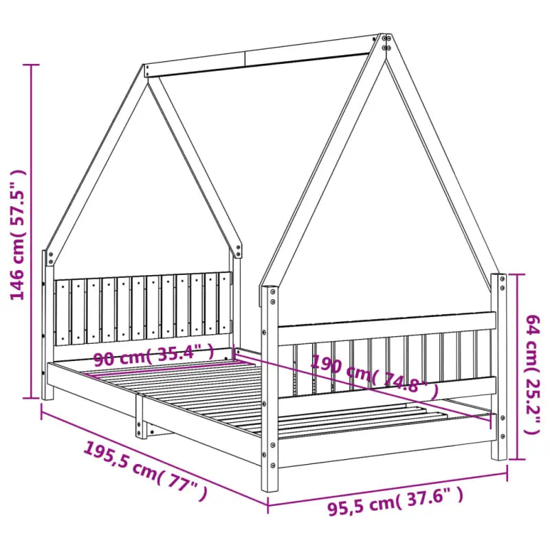 Kinderbed van massief grenenhout voor kleintjes - Peuter- & kinderbedden