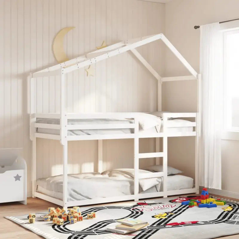 Kinderbedhuisje met open zijdeur van massief grenenhout - Wit / 213 x 85.5 x 144.5 cm - Accessoires voor bedden