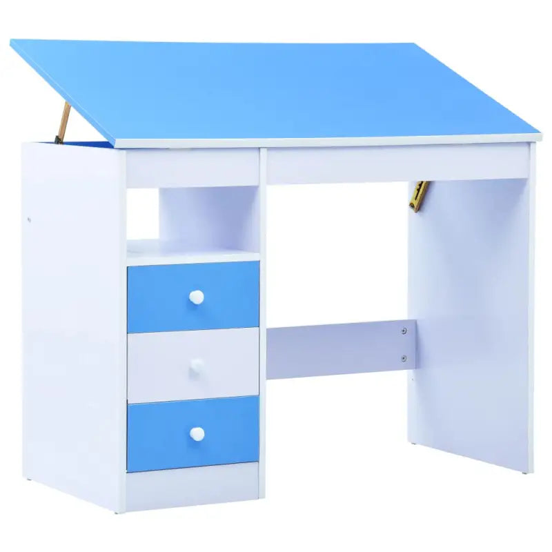 Kinderteken- en schets tafel met open schap voor plezier en functionaliteit - Blauw - Schets- & tekentafels
