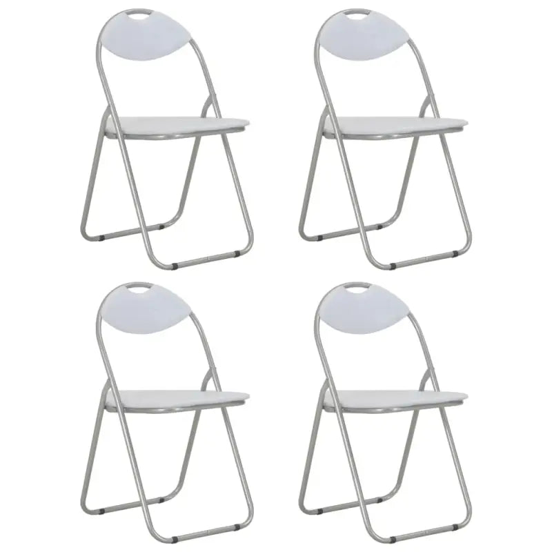 Klapstoelen set voor eetkamer montage vereist levering bevat - Wit / 4 - Eetkamerstoelen