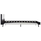 Klassiek bedframe met gepoedercoat stalen poten en elegant design - Wit en zwart / 90 x 200 cm - Bedden & bedframes