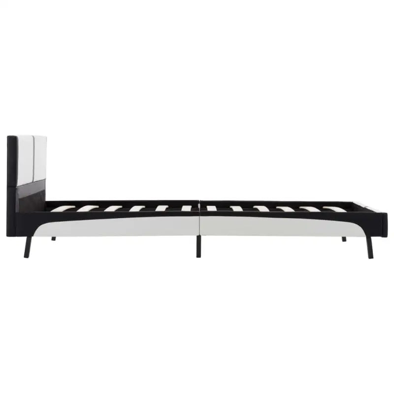 Klassiek bedframe met gepoedercoat stalen poten en elegant design - Wit en zwart / 90 x 200 cm - Bedden & bedframes