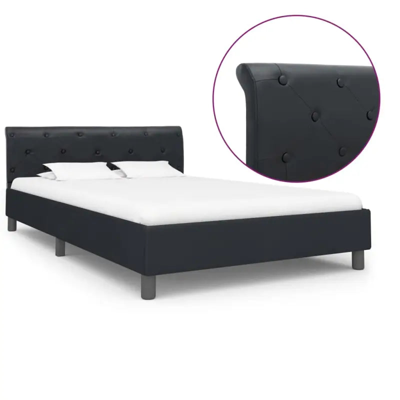 Klassiek bedframe met gepoedercoat stalen poten voor elegante slaapkamers - Zwart / 140 x 200 cm - Bedden & bedframes