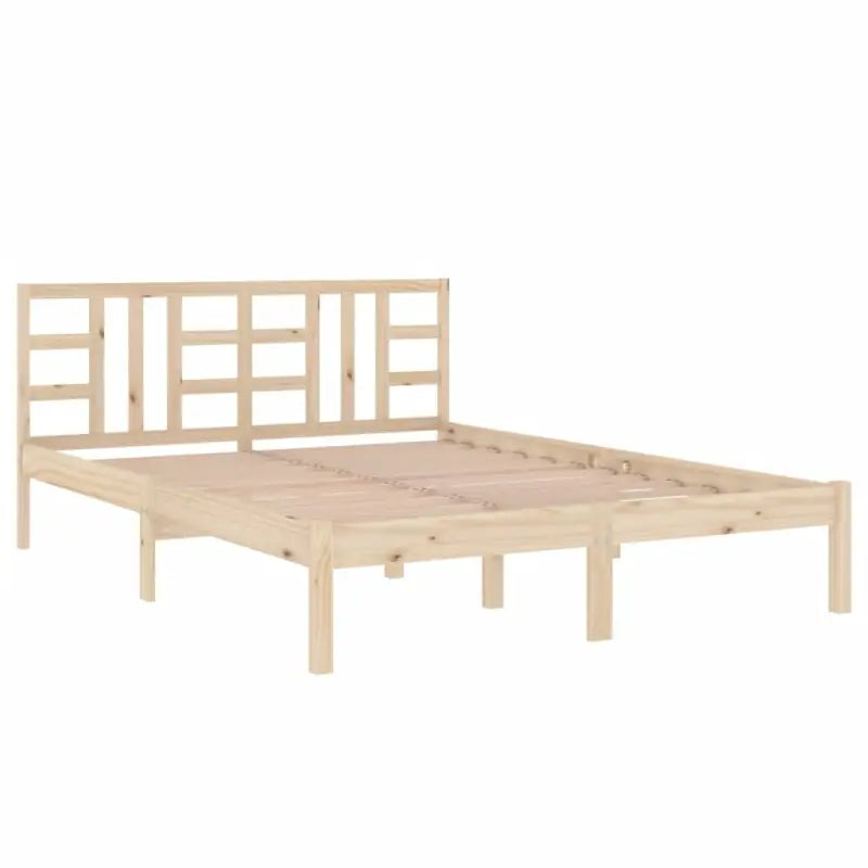 Klassiek bedframe met massief grenenhout en multiplex lattenbodem - Bedden & bedframes