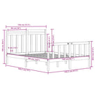 Klassiek bedframe met massief grenenhout en multiplex lattenbodem - Bedden & bedframes
