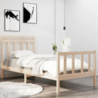 Klassiek bedframe met massief grenenhout en multiplex lattenbodem - Naturel / 90 x 190 cm - Bedden & bedframes