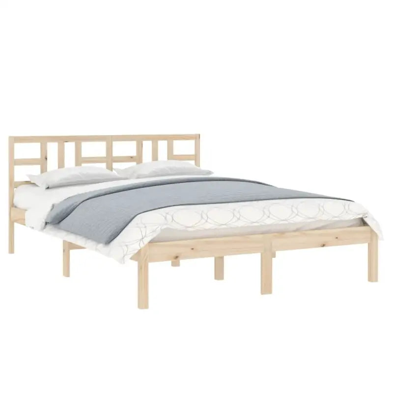 Klassiek bedframe met massief grenenhout en multiplex lattenbodem - Bedden & bedframes