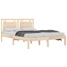 Klassiek bedframe met multiplex lattenbodem en massief grenenhout - Bedden & bedframes