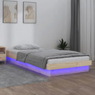 Klassiek bedframe van massief grenenhout met kleurrijke LED’s - Bedden & bedframes