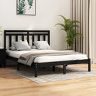 Klassiek bedframe van massief grenenhout voor een tijdloze slaapkamerstijl - Zwart / 150 x 200 cm - Bedden & bedframes