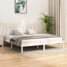 Klassiek bedframe van massief grenenhout voor een tijdloze slaapkamerstijl - Wit / 200 x 200 cm - Bedden & bedframes