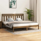 Klassiek bedframe van massief grenenhout voor een tijdloze slaapkamerstijl - Honingbruin / 200 x 200 cm - Bedden &