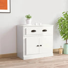 Klassiek dressoir in bewerkt hout met hoogglans wit afwerking - Hoogglans wit / 1 - Dressoirs & buffetkasten