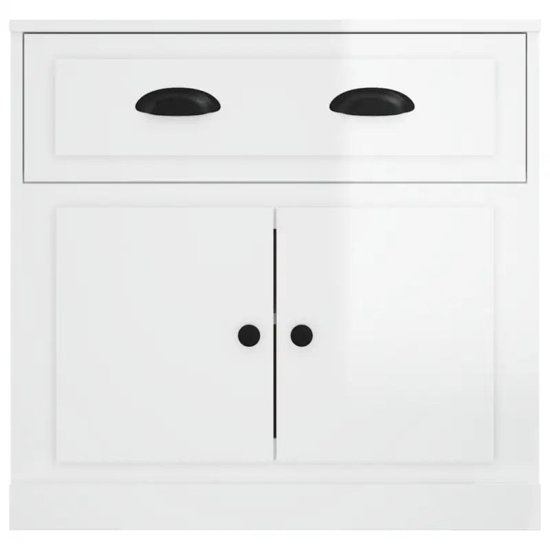 Klassiek dressoir in bewerkt hout met hoogglans wit afwerking - Dressoirs & buffetkasten