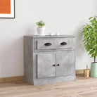 Klassiek dressoir in bewerkt hout met hoogglans wit afwerking - Betongrijs / 1 - Dressoirs & buffetkasten