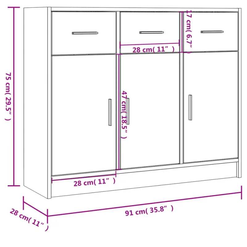 Klassiek dressoir in bewerkt hout met hoogglans wit afwerking - Dressoirs & buffetkasten