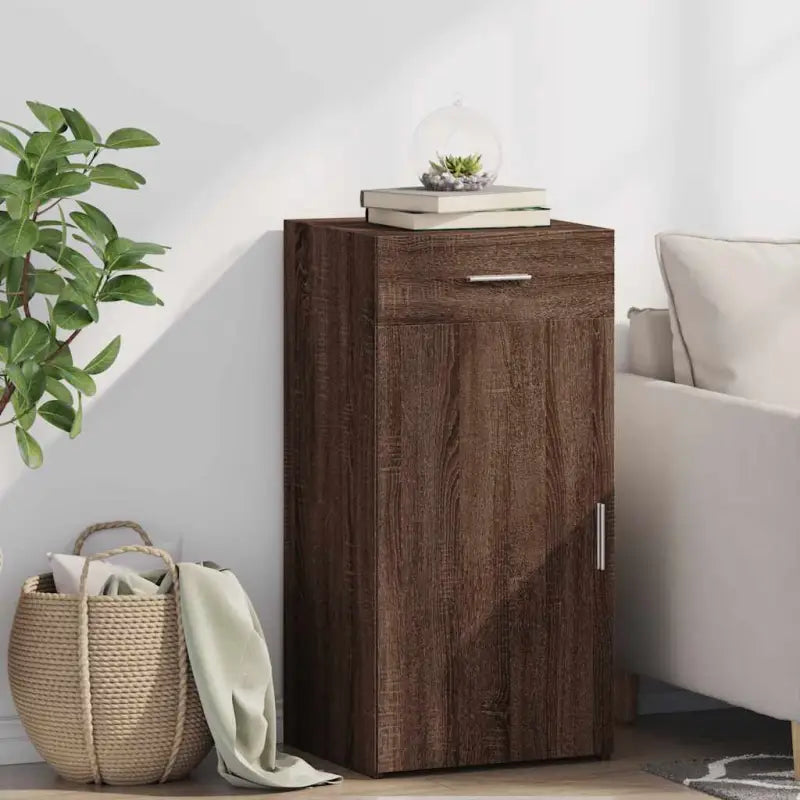 Klassiek dressoir in grijs Sonoma van bewerkt hout - bruin eikenkleur / 1 - Dressoirs & buffetkasten