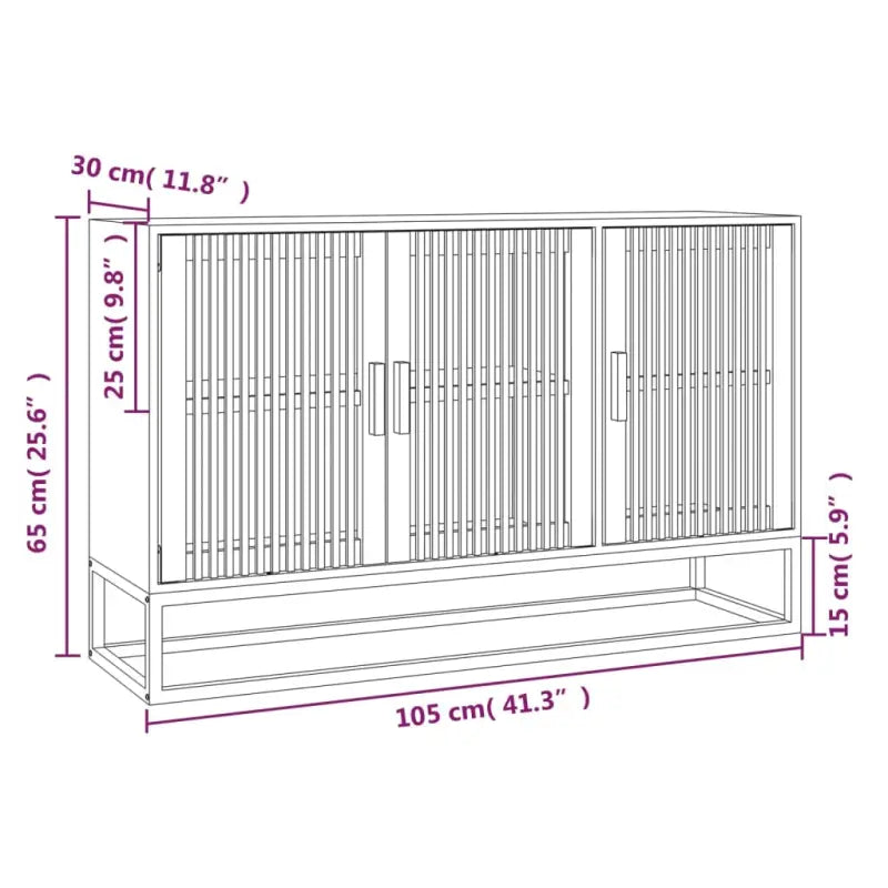 Klassiek dressoir met bewerkt hout en ijzeren poot voor tijdloze stijl - Dressoirs & buffetkasten