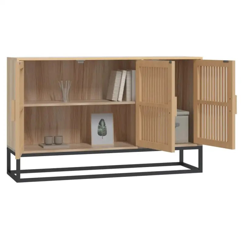 Klassiek dressoir met bewerkt hout en ijzeren poot voor tijdloze stijl - Dressoirs & buffetkasten