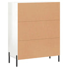 Klassiek dressoir met bewerkt hout en ijzeren poten in hoogglans wit - Dressoirs & buffetkasten