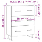 Klassiek dressoir met bewerkt hout en metalen pootjes voor een tijdloze look - Dressoirs & buffetkasten