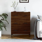 Klassiek dressoir met bewerkt hout en metalen pootjes - Bruineiken / 1 - Dressoirs & buffetkasten