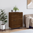 Klassiek dressoir met bewerkt hout en metalen pootjes - Bruineiken / 1 - Dressoirs & buffetkasten