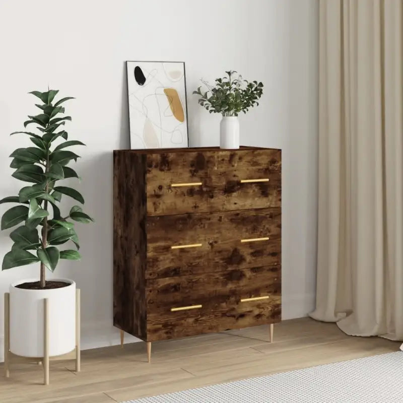 Klassiek dressoir met bewerkt hout en metalen pootjes - Dressoirs & buffetkasten