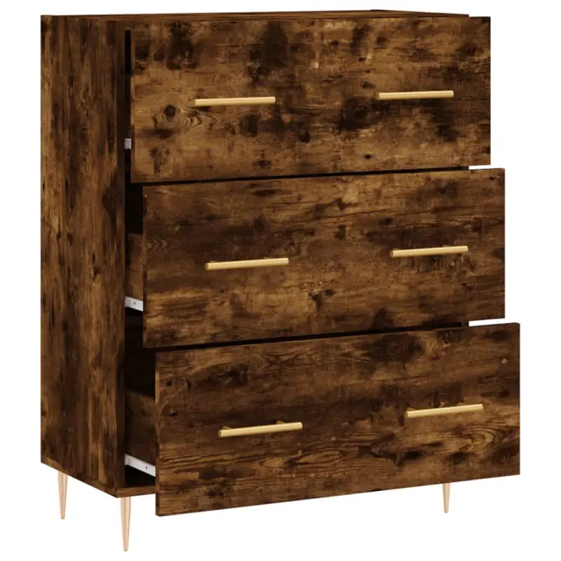 Klassiek dressoir met bewerkt hout en metalen pootjes - Dressoirs & buffetkasten
