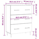 Klassiek dressoir met bewerkt hout en metalen pootjes - Dressoirs & buffetkasten