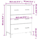 Klassiek dressoir met bewerkt hout en metalen pootjes - Dressoirs & buffetkasten