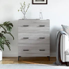 Klassiek dressoir met bewerkt hout en metalen pootjes - Grijs sonoma / 1 - Dressoirs & buffetkasten