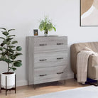 Klassiek dressoir met bewerkt hout en metalen pootjes - Grijs sonoma / 1 - Dressoirs & buffetkasten