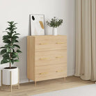 Klassiek dressoir met bewerkt hout en metalen pootjes - Sonoma eiken / 1 - Dressoirs & buffetkasten