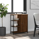 Klassiek dressoir met bewerkt hout en stevig blad met verstelbare poten - bruin eikenkleur / 1 - Dressoirs &
