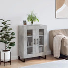 Klassiek dressoir met glas en bewerkt hout voor een tijdloze uitstraling - Betongrijs / 1 - Dressoirs & buffetkasten