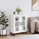 Klassiek dressoir met glas en bewerkt hout voor een tijdloze uitstraling - Hoogglans wit / 1 - Dressoirs & buffetkasten