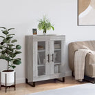 Klassiek dressoir met glas en bewerkt hout voor een tijdloze uitstraling - Grijs sonoma / 1 - Dressoirs & buffetkasten