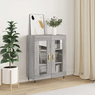 Klassiek Dressoir met Glas in Bewerkt Hout Grijs Sonoma Conducto - Grijs sonoma / 1 - Dressoirs & buffetkasten