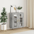 Klassiek Dressoir met Glas in Bewerkt Hout Grijs Sonoma Conducto - Betongrijs / 1 - Dressoirs & buffetkasten