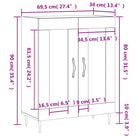 Klassiek Dressoir met Glas in Bewerkt Hout Grijs Sonoma Conducto - Dressoirs & buffetkasten