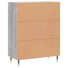 Klassiek Dressoir met Glas in Bewerkt Hout Grijs Sonoma Conducto - Dressoirs & buffetkasten