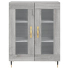 Klassiek Dressoir met Glas in Bewerkt Hout Grijs Sonoma Conducto - Dressoirs & buffetkasten