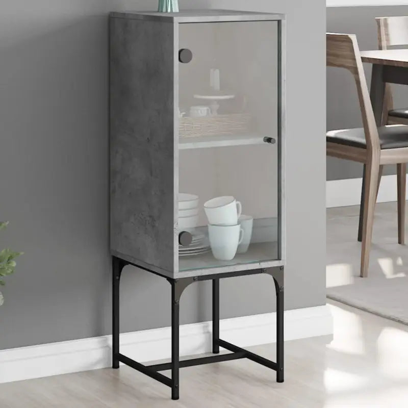 Klassiek dressoir met glazen deur en duurzame bewerkte houtafwerking - Dressoirs & buffetkasten