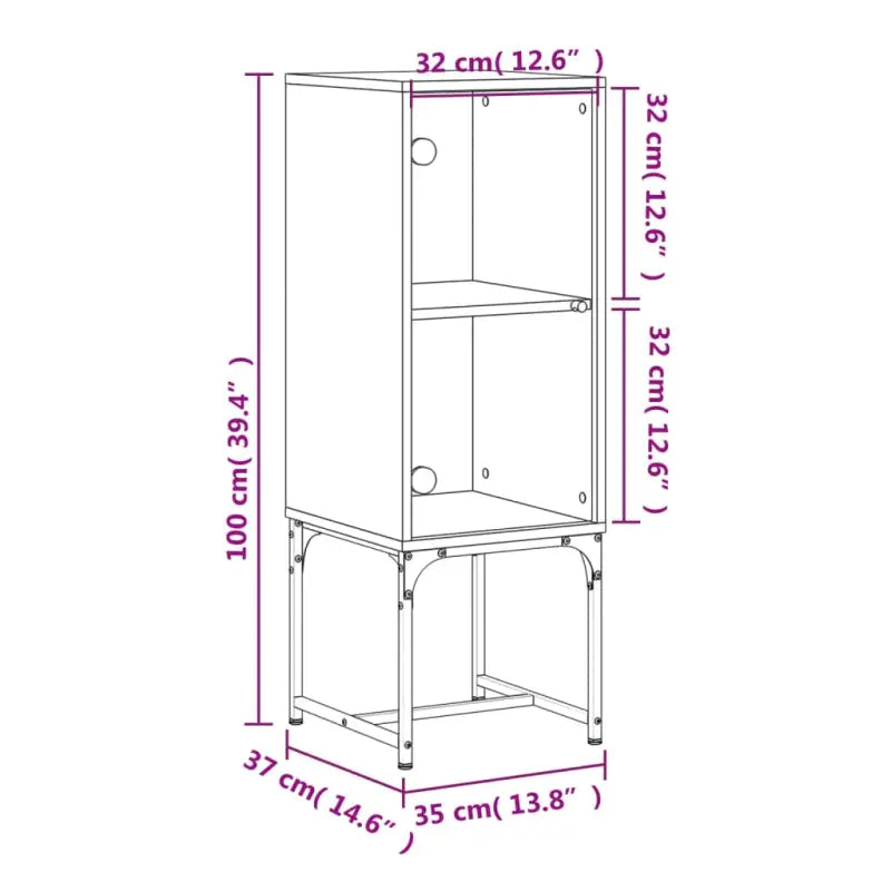 Klassiek dressoir met glazen deur en duurzame bewerkte houtafwerking - Dressoirs & buffetkasten