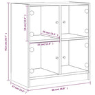 Klassiek dressoir met glazen deuren en duurzame bewerkte houtlook - Dressoirs & buffetkasten
