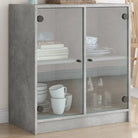 Klassiek dressoir met glazen deuren van duurzaam bewerkt hout - Betongrijs / 1 - Dressoirs & buffetkasten