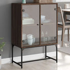 Klassiek dressoir met glazen deuren van duurzaam bewerkte hout - bruin eikenkleur / 1 - Dressoirs & buffetkasten